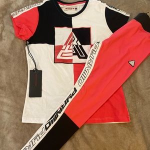 Black Pyramid - L - Legging Set - Pink & Black